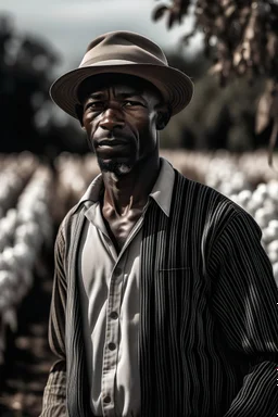 Black man in cotton farm