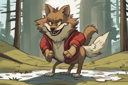 digital drawing of a big bad wolf talking