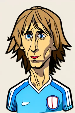 Luka Modric Croatian soccer player cartoon 2d