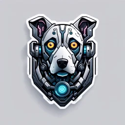 a logo that looks like the cyborg dog