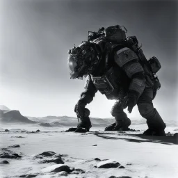 [very impressive high res masterpiece in Kodak Eastman 5247, scene by László Krasznahorkai] The thing, which more nearly resembled our earthly men than it did the Martians | had seen, held me pinioned to the ground with one huge foot, while it jabbered and gesticulated at some answering creature behind me. This other, which was evidently its mate, soon came toward us, bearing a mighty stone cudgel with which it evidently intended to brain me