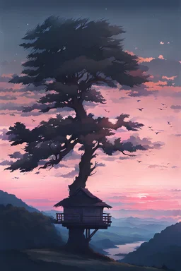 a tree in the style of A Silent Voice