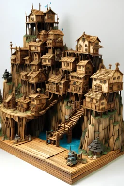 wooden pirate cliffside city