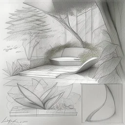 Design according to principle of design Balance and pattern that potrays pleasure and relaxation derived from indulging in hash and weed, using elements like soft textures, hazy, and gentle curves to evoke a sense of tranquility and bliss. pencil sketch without rendering, shading and filling.