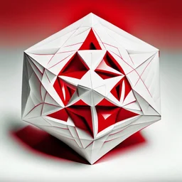 elastic heart in a shape of a white and red pentagon