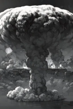 Hiroshima bomb, greyscale