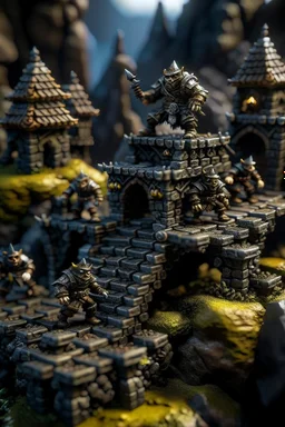 "troll og tusser"i svarte granskauen, hexagons, strategic battlefield, castle stairs, painted miniatures, shot on Hasselblad h6d-400c, zeiss prime lens, bokeh like f/0.8, tilt-shift lens 8k, high detail, smooth render, down-light, unreal engine, prize winning