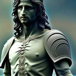 White Statue aragorn, full body, Rome sculpture style, full body, fresco background, hyper realistic, 8k,