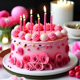 Birthday pink cake, birthday foods