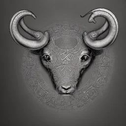 Book of Kells Chi Rho monogram of bighorn ram horns, highly detailed illustration, realistic render, 8 k, micro detail, intricate, elegant, centered, digital painting, Artstation, smooth, sharp focus, illustration, artgerm