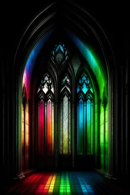 magic lancet window to the portal, gothic, An Illusion -- mystical haze masterpiece hyperrealism,ultradetalization, panarama, perspective,illustration, clear outline,fantasy,dark fantasy,dark full colors,detailed, bright, colorful, volumetric 9d,noir,background-black,professional photo,high detail,high resolution, realistic,ISO/300.8k,beautiful, 40mm lens,f/3.8,deep detail drawing