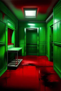 metal room green red painting