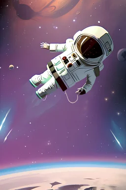 dead astronaut floating in space, lonely