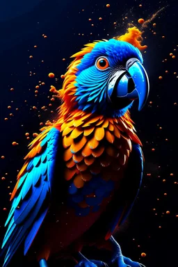 Generate an full body image of a parrot has a magma objects in the background and ocean objects in the background objects with an anime animal style.On Canvas, Brush Strokes, Smooth, Ultra High Definition, 8k, Unreal Engine 5, Ultra Sharp Focus, Intricate Artwork Masterpiece, Ominous, Golden Ratio, Highly Detailed, photo, poster, fashion, illustration