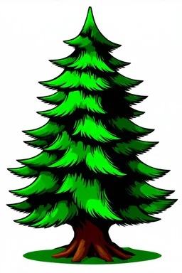 stylized pine tree, vector clipart