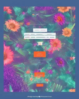 a flowers deliery web landing page design with a burst of colors and illustrations, hyperrealism, and hyper details, sharp background, --a:2