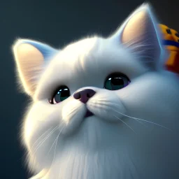 Disney+Pixar poster style, furry persian cat, unreal engine, Cinematic lighting, 3D graphics rendering, Ambient Occlusion, centre focused,portrait size, looking at camera