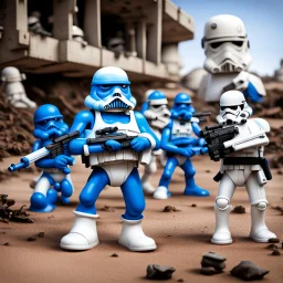 Smurfs infiltrating Imperial Stormtroopers