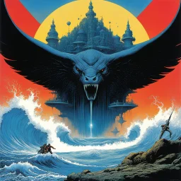 (art by Philippe Druillet's Délirius, 1973, written by Jacques Lob) Ah, la conspiration d'Hossegor... un mystère planant tel une vague sur l'océan. Qui donc ose contrôler les caprices de la marée dans ce coin reculé? Le Projet Vagabond, telle une chimère insaisissable, semble orchestrer les forces élémentaires. Quant à La Nord, ce canal secret, un véritable labyrinthe aquatique où se cachent des vérités indicibles. Plongez dans ce récit envoûtant, où le mystère danse avec les flots et où la véri