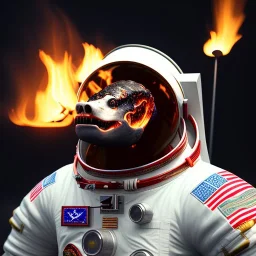 astronaut burning meat barbecue unreal engine 5, octan render