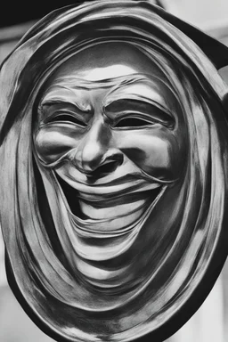 A mask of a laughing face