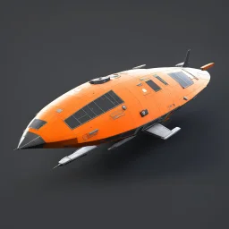ethereal orange flat spaceship, Glider class, triangular shaped, flat, with a flat energising circle disk (non-SubD) PBR textures (base color, roughness, normal, emission )Provided in BLEND, FBX and OBJ formatflying in outer space