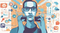 "The article's image visually encapsulates the intricate world of digital fame culture and the impact of social media on cultural interaction and learning. It embodies key symbols and elements of this culture, featuring social networks, digital icons, and the interconnected world. By directing the spotlight on these elements, the image aims to highlight the article's content, encouraging readers to pause and explore its ideas and analysis."