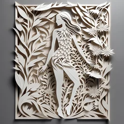 women body, paper cut art work, kirigami