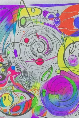 Kandinsky ink transfer art impasto oil