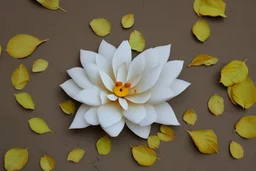 mixture of swan and flower with leaves