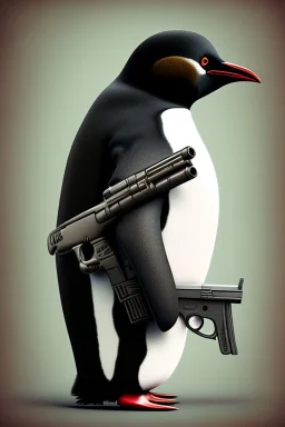 penguin with a gun