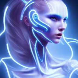 cyberblue, head, woman, portrai, tron