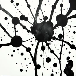 ink splatter abstract art, by Jackson Pollack, white canvas