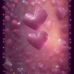 Pink glitter hearts magic pretty