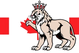 a canadian cougar in a royal lion position like on flags or crests, vector