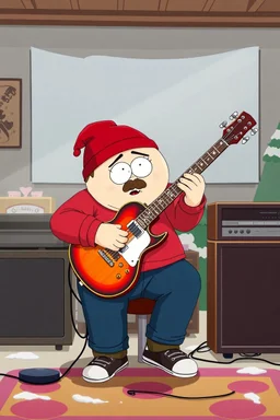 a very immature adult man playing music, cartman south park