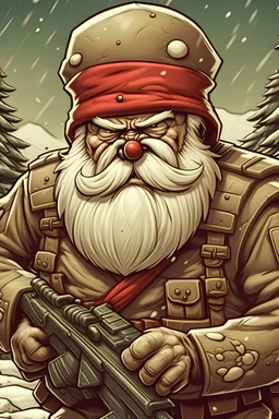 angry santa in the army