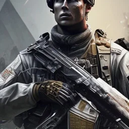 Cristiano Ronaldo in call of duty warzone have ak47 in his hand front of pyramids