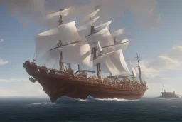 flying sailing ship fantasy flying living ship