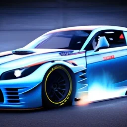 racing car blue flames