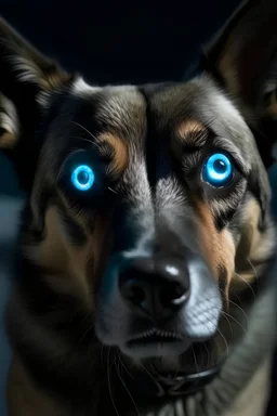 cachorro com olhos de led