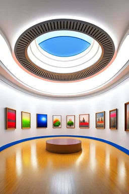 3D-shot Museum of Paintings The shape of the hall is oval without decoration