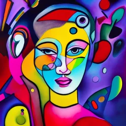A beautiful girl in the style of Abstract Expressionism, fantasy, magic, three-dimensional, voluminous, symmetrical, artistic, 4K, 8K, Wassily Kandinsky, Paul Kole, Franz Mark