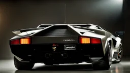 Lamborghini Countach 2024 Modern Design , REAR view, perfect model, perfect details, perfect everything,desktop wallpaper, 4K, Cinematic