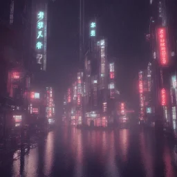 Tokyo, Night, Rain, Atmospheric, Future, 3D Blender, Neon Lights