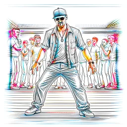 very easy simple sketchy lead graphite pencil drawing of an man at trance dance floor, black and white picture, no color just B/W, white background, black pencil, NO COLOR! NO COLOR! Fedor Federov style Lead pencil, black and white art