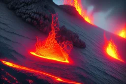 killaeua volcano in hawaii , eruption lava flows into sea. full of details, matte painting, concept art, smooth, bright sunshine，soft light atmosphere, blender unreal engine，light effect，rtx on，vaporwave colorful, artstation, concept art, smooth, extremely sharp detail, finely tuned detail, ultra high definition, 8 k, unreal engine 5, ultra sharp focus, illustration, magic ambient.