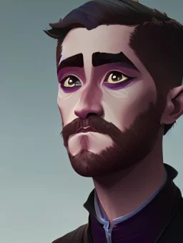 Portrait of a 30 year old strange gay warlock like Jake Gyllenhaal