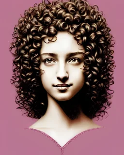 beautiful feminine face! portrait of young woman blessed by god with ever - increasing physical and mental perfection, curly hair, symmetrical! intricate, elegant, highly detailed, vision of holy perfection!! smile, digital painting, smooth, sharp focus, illustration, art by banksy