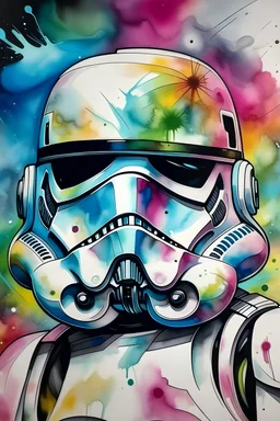 a alcohol ink pastel colors stormtrooper